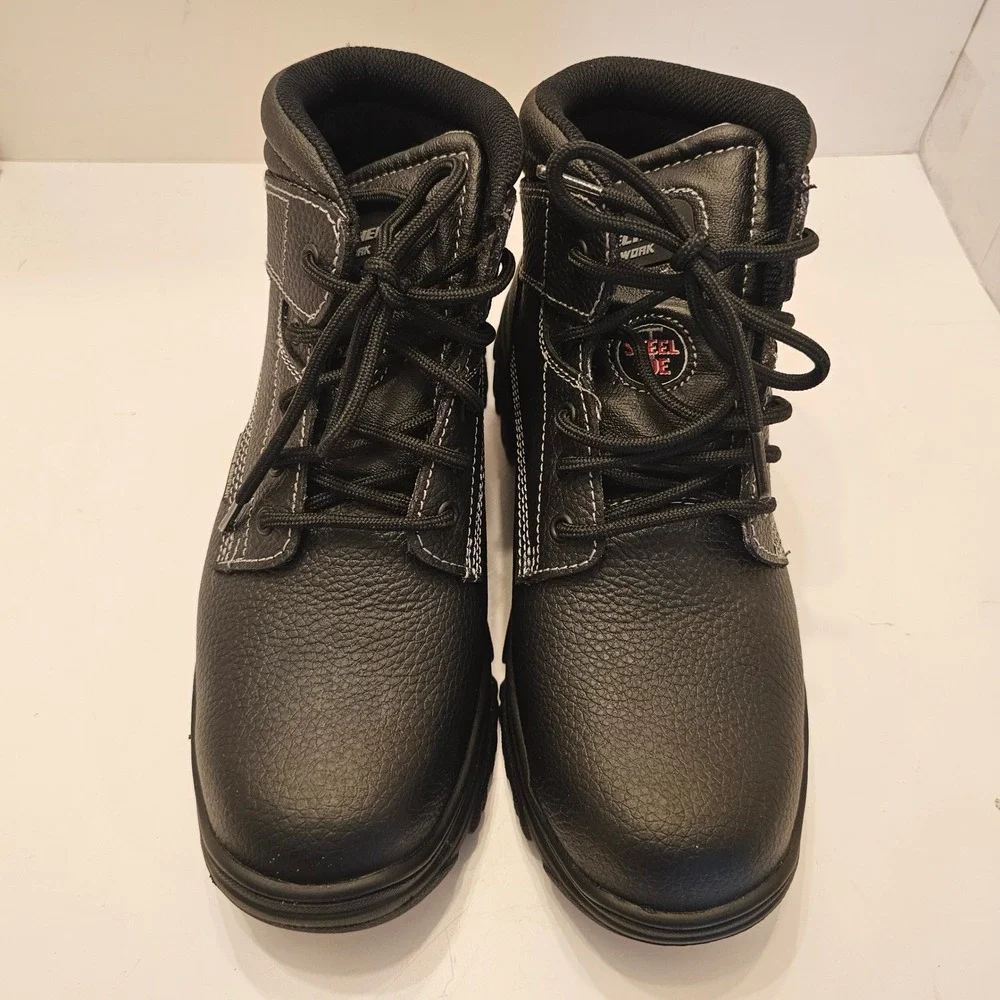 Skechers Work Mens Black Steel Toe Puncture Resistant Burgin Boots Wide Fit 9.5